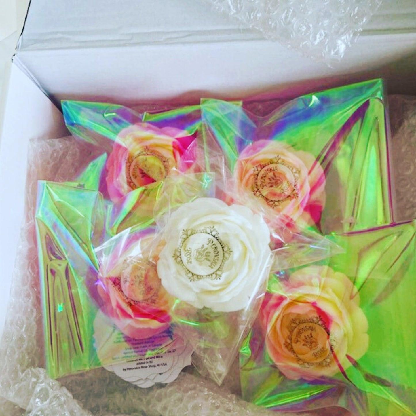 Gardenia Rose Soap Favors, Also Available in Peach or Fresh Scent