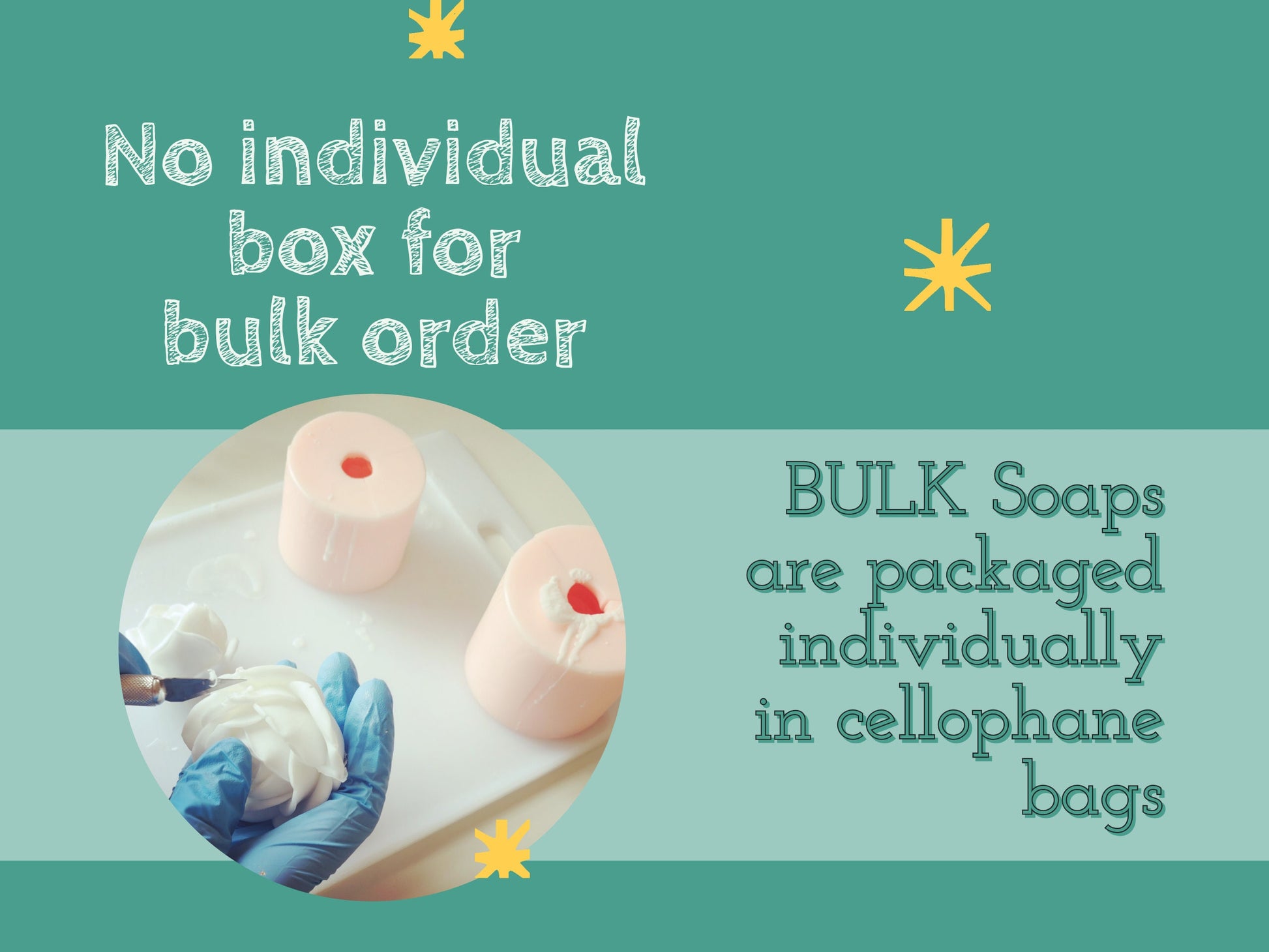 Bulk rose soap packaged in cellophane bags