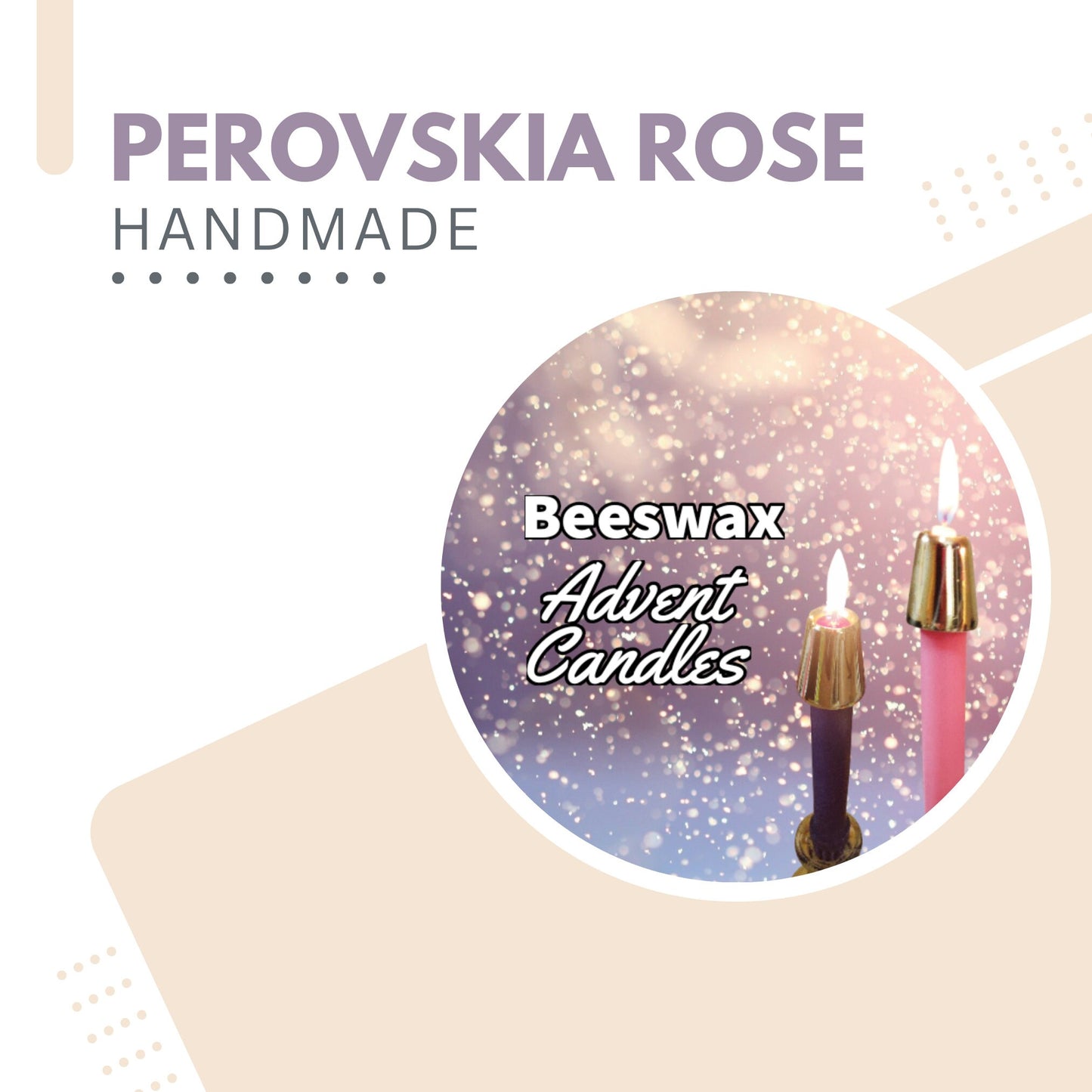 Handmade Beeswax Advent Candles: Colonial Tapers, USA Cotton Wick, Set of 4