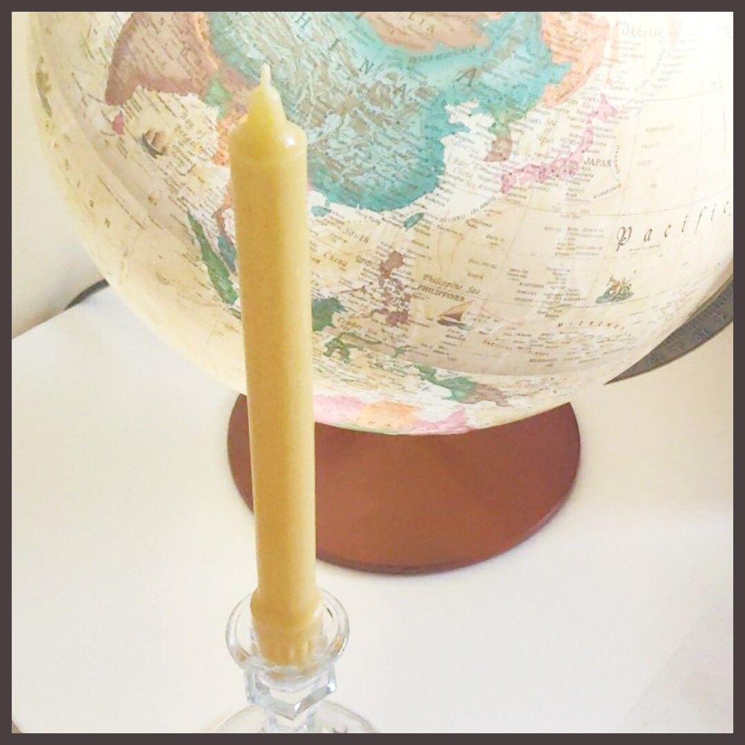 Natural Beeswax Taper Candle Set