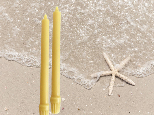 Natural Beeswax Taper Candle Set