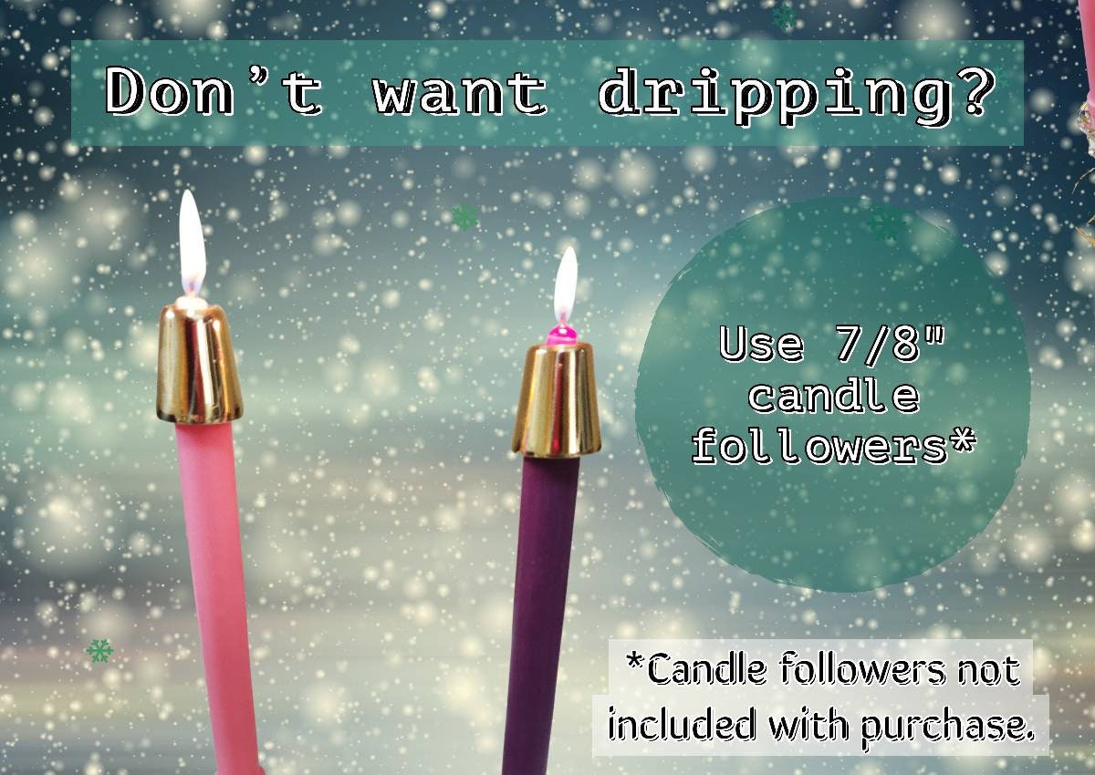 Handmade Beeswax Advent Candles: Colonial Tapers, USA Cotton Wick, Set of 4