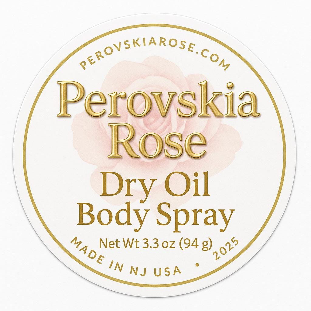 Rose Perfume Spray Label Info