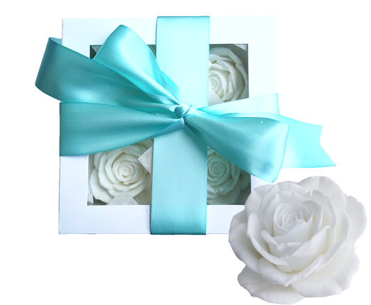A 3.5-inch large handmade rose soap flower in a cupcake-style gift wrap.